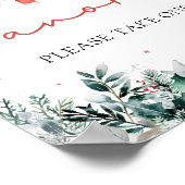 Red Christmas Winter Niedliche Weihnachtsduschfavo Poster (Ecke)