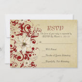 Red Christmas Wirbel Gold RSVP-Karte Einladung (Vorderseite)