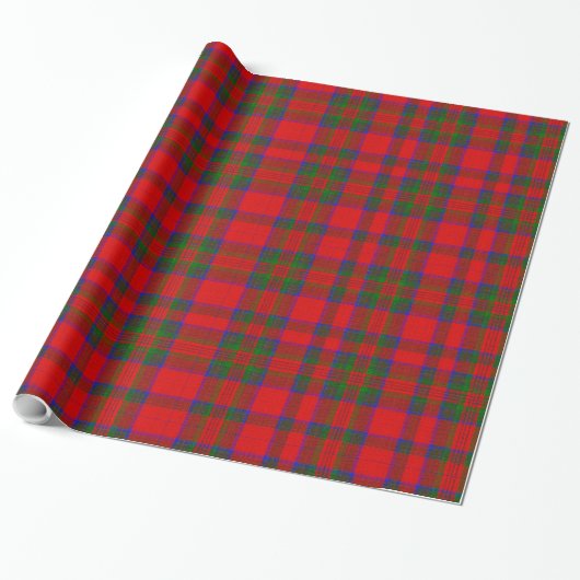 Red Christmas Wool Texture Plaid Geschenkpapier (Ungerollt)