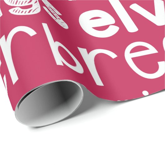 Red Christmas Words Holiday Wrapping Paper Geschenkpapier (Rolleneckpunkt)