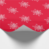 Red Chritsmas White Snowflakes Matte Wrapping Pape Geschenkpapier (Ecke)
