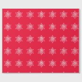 Red Chritsmas White Snowflakes Matte Wrapping Pape Geschenkpapier (Flach)