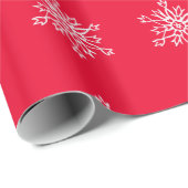 Red Chritsmas White Snowflakes Matte Wrapping Pape Geschenkpapier (Rolleneckpunkt)