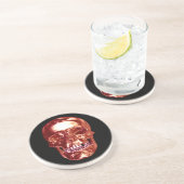 Red Chrome Skull Coaster Untersetzer (Seite)