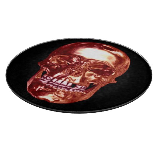Red Chrome Skull Cutting Board Schneidebrett (Ecke)