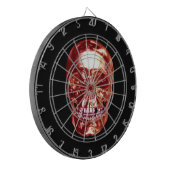 Red Chrome Skull Dart Board Dartscheibe (Vorderseite Links)