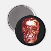 Red Chrome Skull Magnet (Vorderseite/Rückseite)