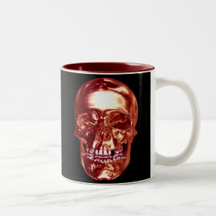 Red Chrome Skull-Tasse Zweifarbige Tasse