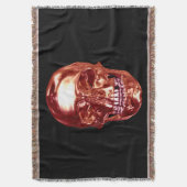 Red Chrome Skull Throw Blanket Decke (Vorderseite Vertikal)