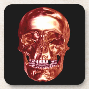 Red Chrome Skull Untersetzer