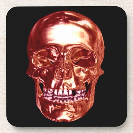Red Chrome Skull Untersetzer (Vorderseite)
