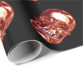 Red Chrome Skull Wrapping Paper Geschenkpapier (Rolleneckpunkt)
