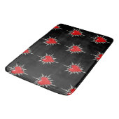 Red Chrome Spiked Heart Sigil Bath Mat Badematte (Schrägansicht)