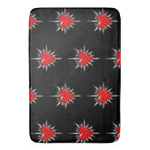 Red Chrome Spiked Heart Sigil Bath Mat Badematte (Vorderseite Vertikal)