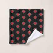 Red Chrome Spiked Heart Sigil Towel Set (Waschlappen)