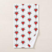 Red Chrome Spiked Heart Sigil Towel Set (Handtuch)