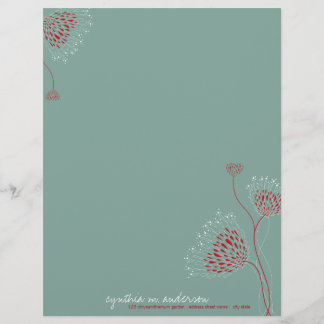 Red Chrysanthemum Blume Elegante Chic Floral Briefbogen