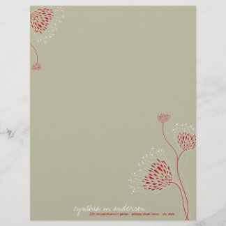 Red Chrysanthemum Blume Elegante Chic Floral Briefkopf