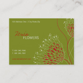 Red Chrysanthemum Blume Elegante Chic Floral Visitenkarte