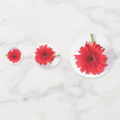 Red Chrysanthemum Blume Floral Theme Konfetti (Rückseiten)