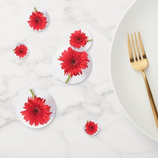 Red Chrysanthemum Blume Floral Theme Konfetti (Gruppe)