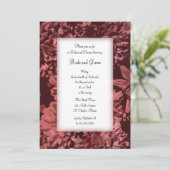 Red Chrysanthemum Blume Hochzeit Probe Dinner Einladung (Stehend Vorderseite)