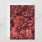 Red Chrysanthemum Blume Hochzeit Probe Dinner Einladung (Rückseite)