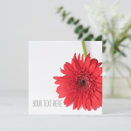 Red Chrysanthemum Ihre Text Flat Card (Stehend Vorderseite)