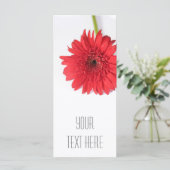 Red Chrysanthemum Ihre Text Flat Card (Stehend Vorderseite)