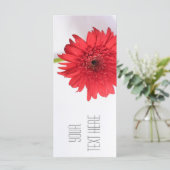Red Chrysanthemum Ihre Text Flat Card (Stehend Vorderseite)