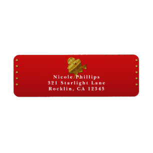 Red Cinema & Gold Stars Hollywood Party Einladung