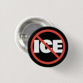 Red Circle Anti-Trump ICE Political Opinion Button (Vorne & Hinten)