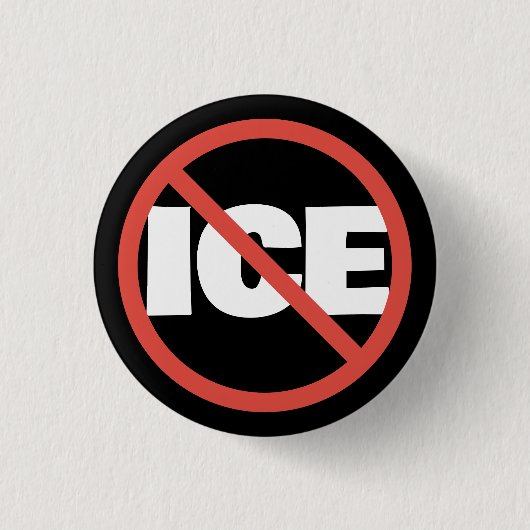 Red Circle Anti-Trump ICE Political Opinion Button (Vorderseite)