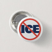 Red Circle Anti-Trump ICE Political Opinion Button (Vorne & Hinten)