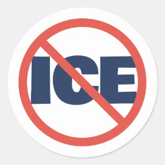 Red Circle Anti-Trump ICE Political Opinion Runder Aufkleber