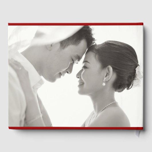 Red Circle Double Happiness Chinese Wedding Foto Gästebuch (Rückseite)