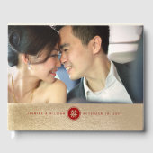 Red Circle Double Happiness Chinese Wedding Foto Gästebuch (Vorderseite)