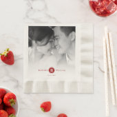 Red Circle Double Happiness Chinese Wedding Foto Serviette (Beispiel)