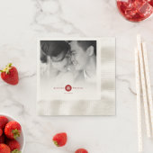 Red Circle Double Happiness Chinese Wedding Foto Serviette (Beispiel)