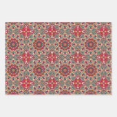 Red Circle Mandala Wrapping Paper Sheets Geschenkpapier Set (Vorderseite)