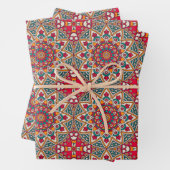 Red Circle Mandala Wrapping Paper Sheets Geschenkpapier Set (Beispiel)