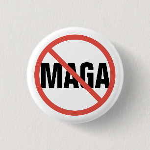 Red Circle No Signing Anti-MAGA Politische Meinung Button