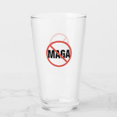 Red Circle No Signing Anti-MAGA Politische Meinung Glas (Rückseite)