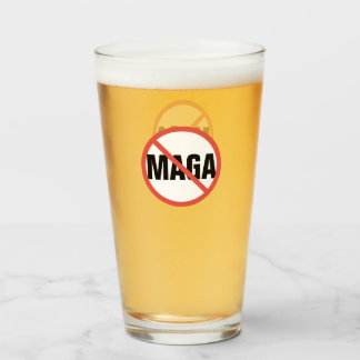 Red Circle No Signing Anti-MAGA Politische Meinung Glas