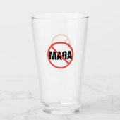 Red Circle No Signing Anti-MAGA Politische Meinung Glas (Vorderseite)