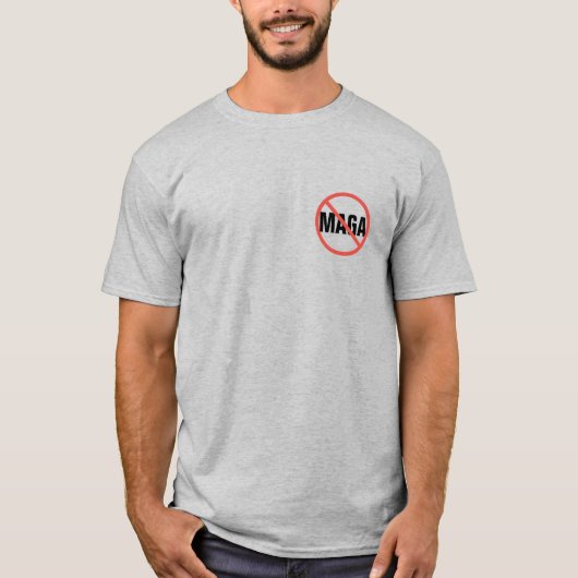 Red Circle No Signing Anti-MAGA Politische Meinung T-Shirt (Vorderseite)