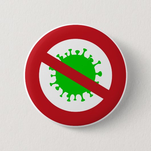 Red Circle No Virus Germs Button (Vorderseite)