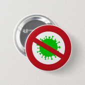 Red Circle No Virus Germs Button (Vorne & Hinten)