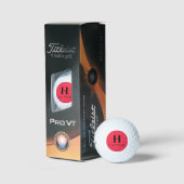 Red Circle Personalisiert Golf Ball (3) HAMbWG (Verpackung)