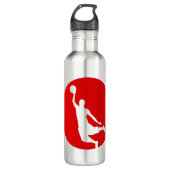 Red Circle Silhouette Basketball Personalisiert Trinkflasche (Vorderseite)